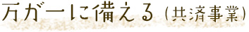 万が一に備える（共済事業）