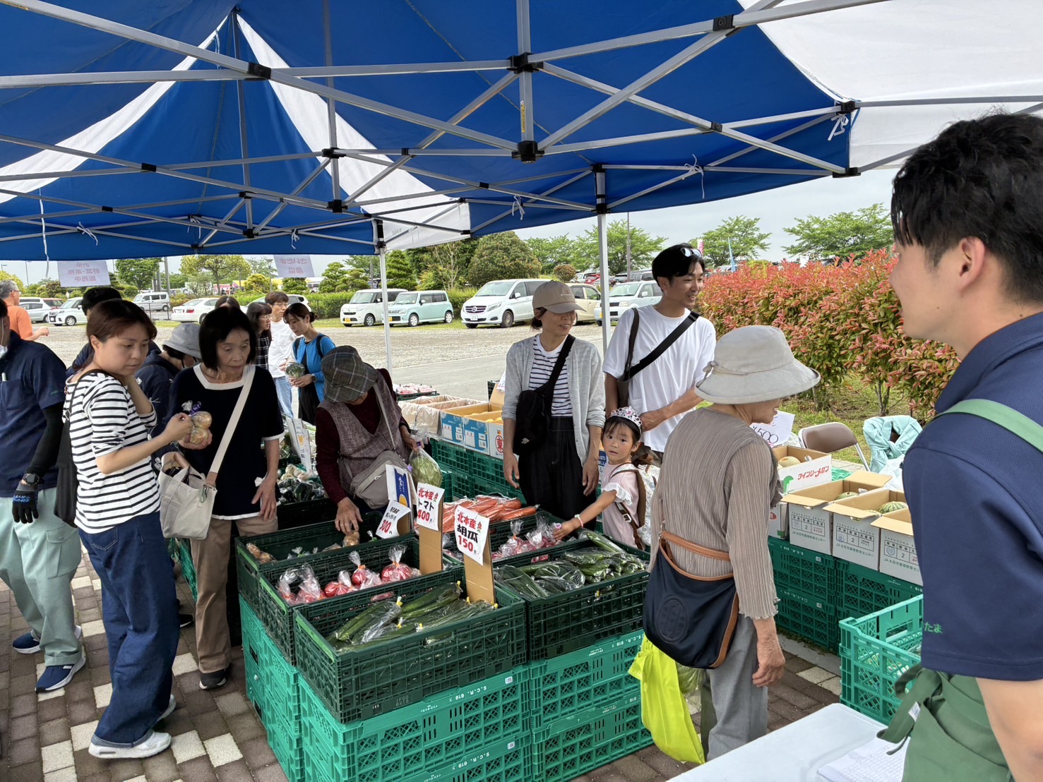 イベントで地場産農産物ＰＲ（北部営農経済課）